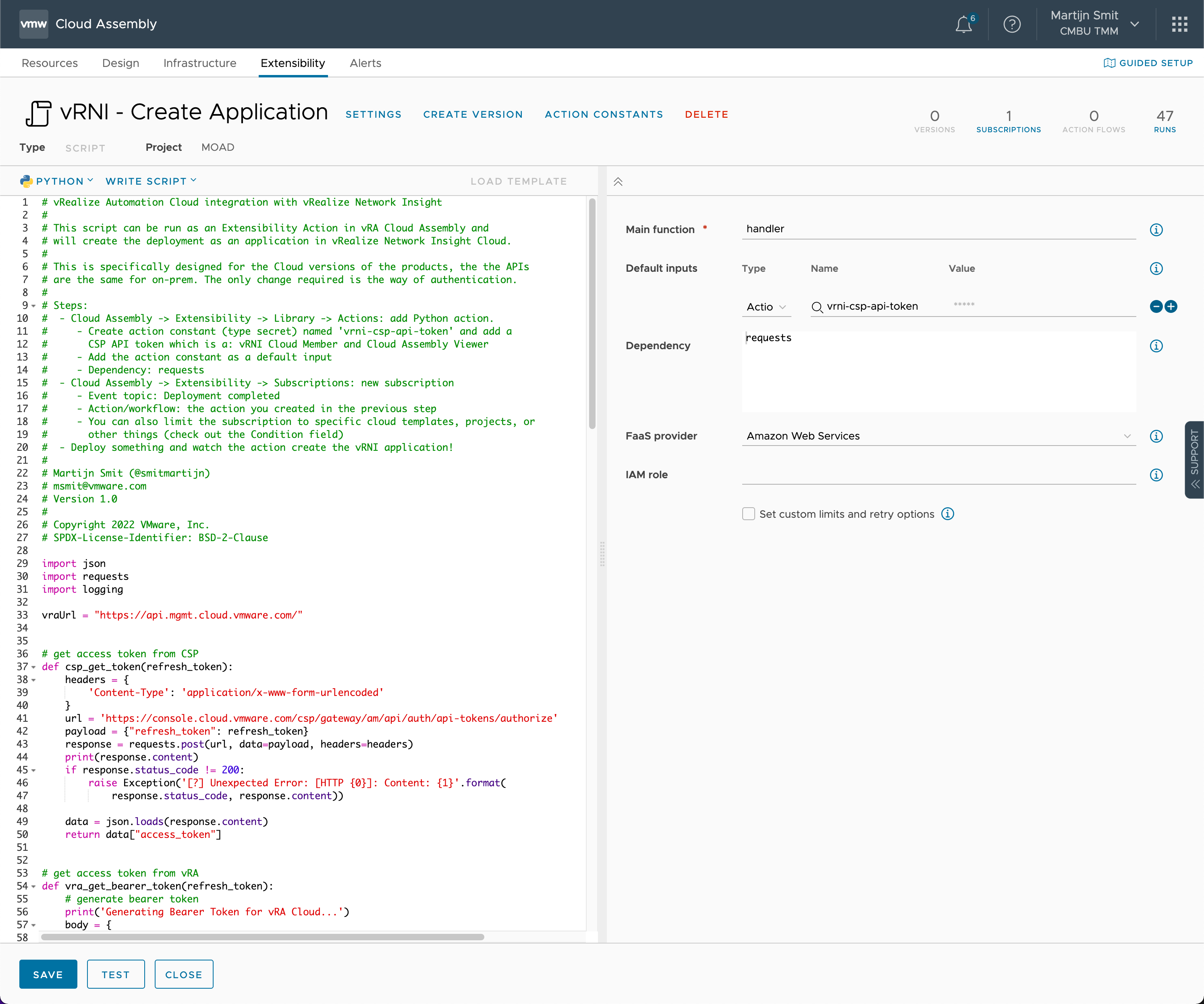 Integrating vRealize Automation Cloud & vRealize Network Insight Cloud