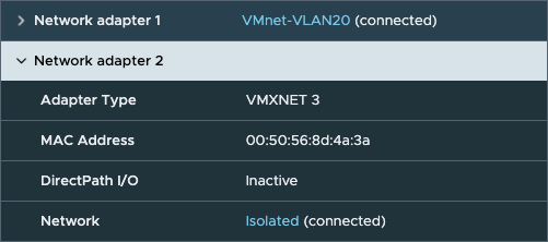 vCenter add network interface